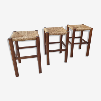 3 vintage vintage stools crafted, 70s