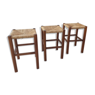 3 vintage vintage stools crafted, 70s