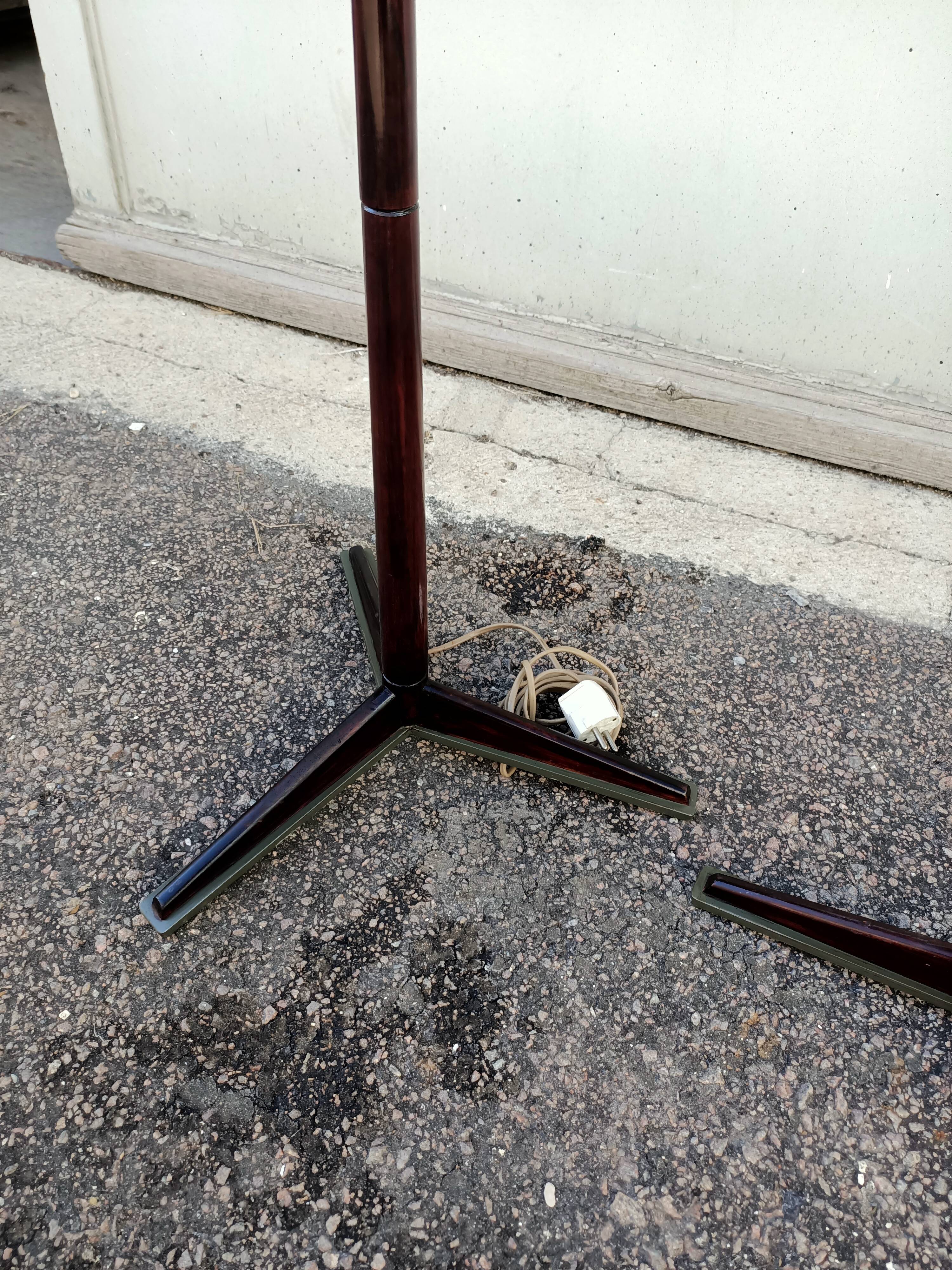 Lampadaire scandinave en teck et métal 1960