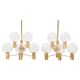 Hans-Agne Jakobsson Clear Glass and Brass Wall Lights, a pair, Sweden 1960