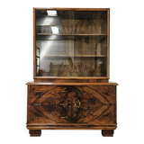 Art Decò display cabinet in walnut burl