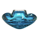 Cendrier ou vide-poches bleu en verre Murano Bullicante par Flavio Poli des années 1960.