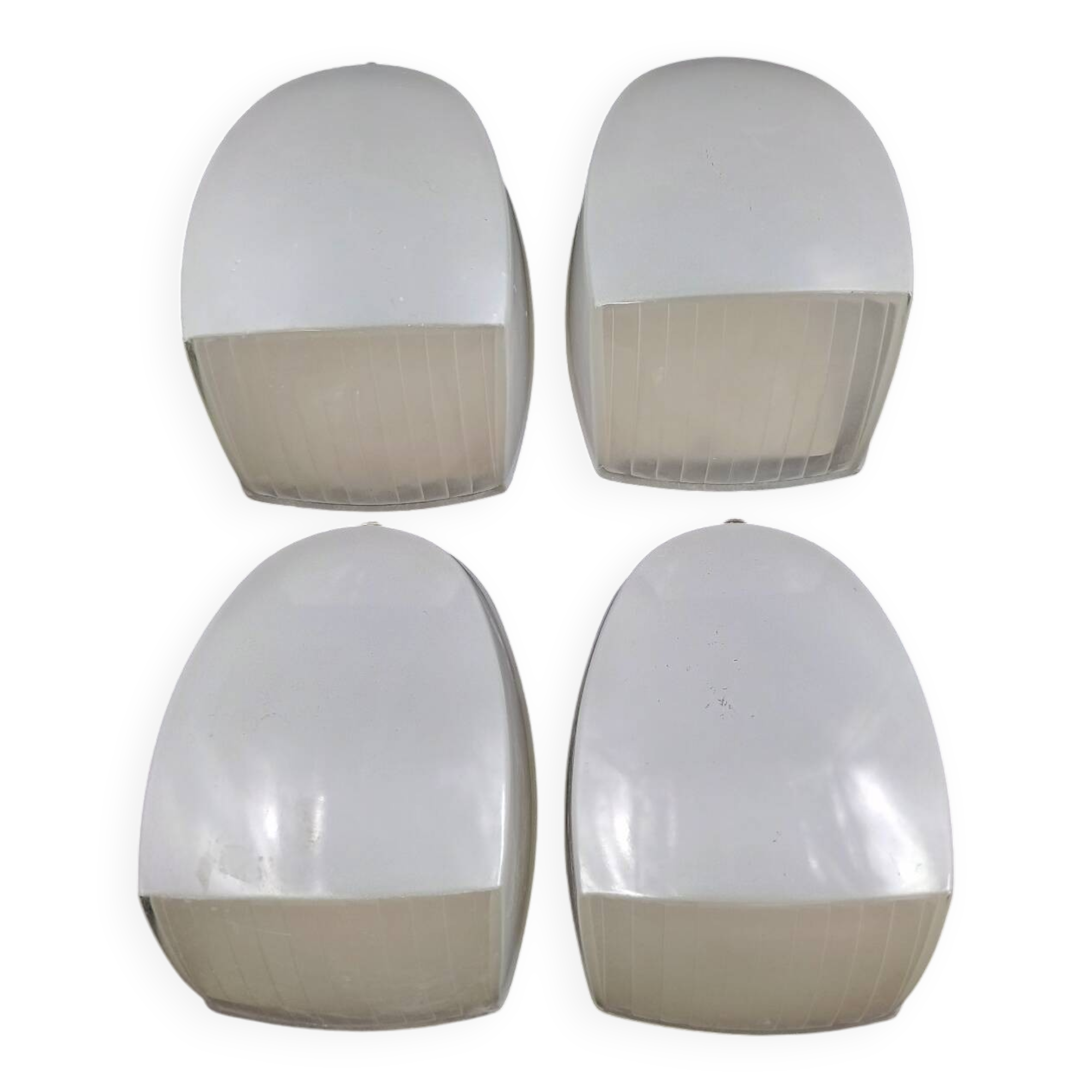 Set of 4 Holophane AMV wall lights. 2 Made in France Industrial loft