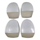 Set of 4 Holophane AMV wall lights. 2 Made in France Industrial loft