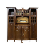 Art Nouveau mahogany buffet with clock in the style of G. Serrurier Bovy.