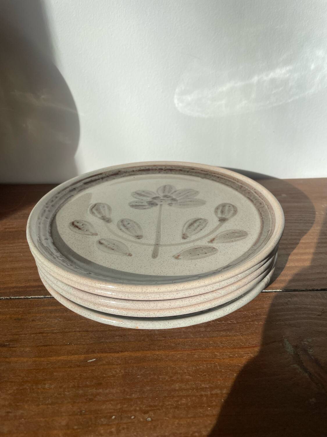 5 dessert plates Sarreguemines art workshop Jocelyne