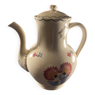 Vintage Coffee Pot from the Longwy Pottery Factory - "RHODES" Model (1885-1890)
