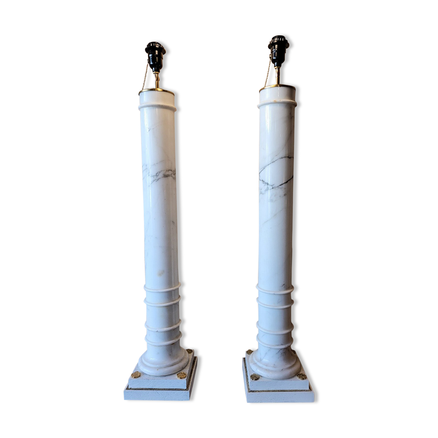 Pair of marble lamps
