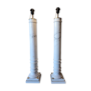 Paire de lampes en marbre