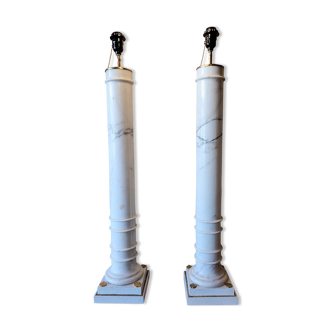 Pair of marble lamps