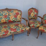 Rococo lounge in Walnut style Louis XV