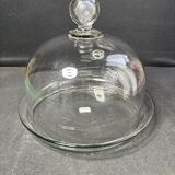Cloche à fromages avec plateau à rebord – ½ cristal soufflé et taillé