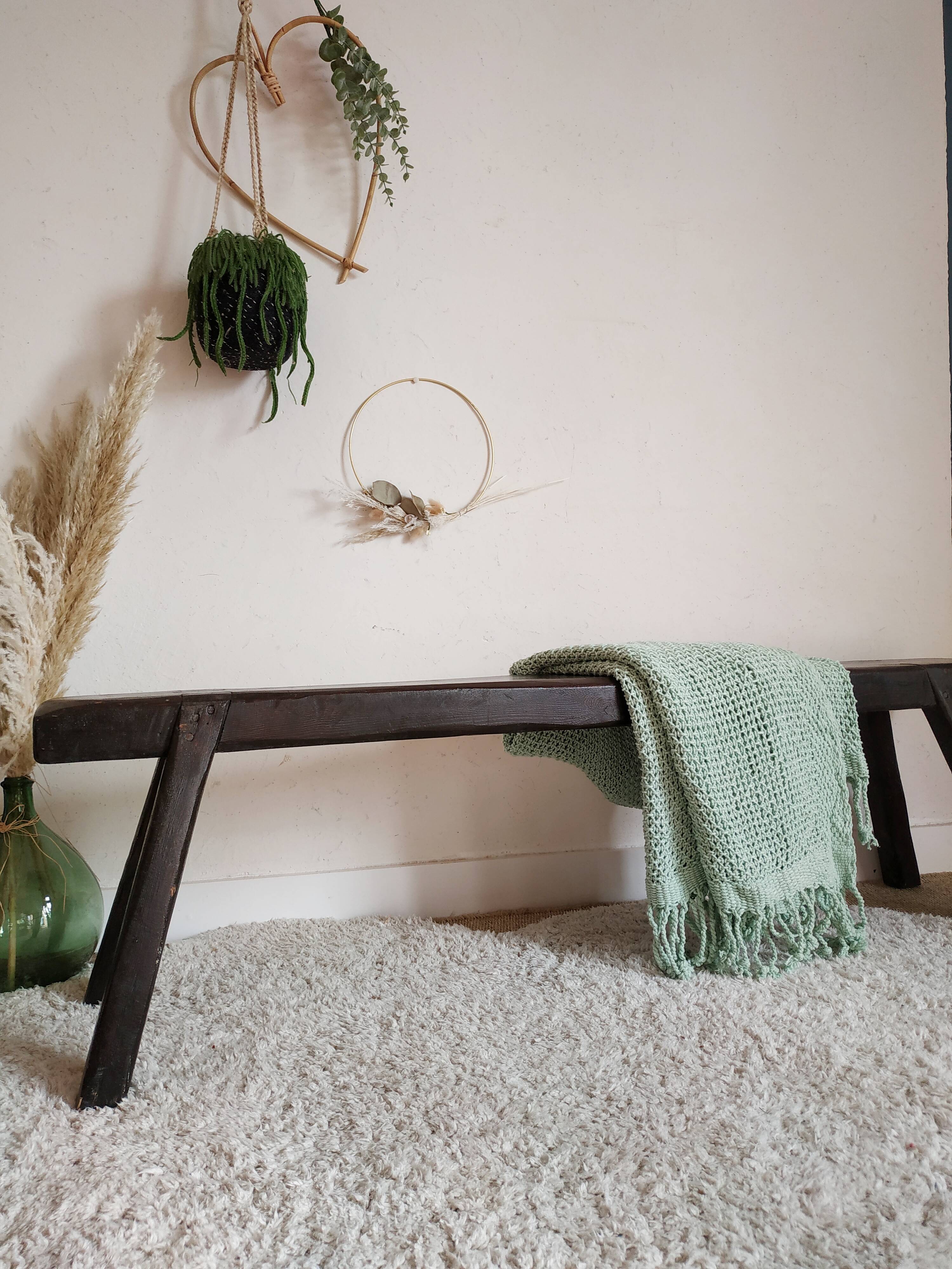 Old wooden farm bench