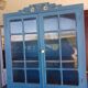 Blue painted glazed sideboard