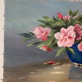 Old painting, still life with seringats, signed and dated 1953