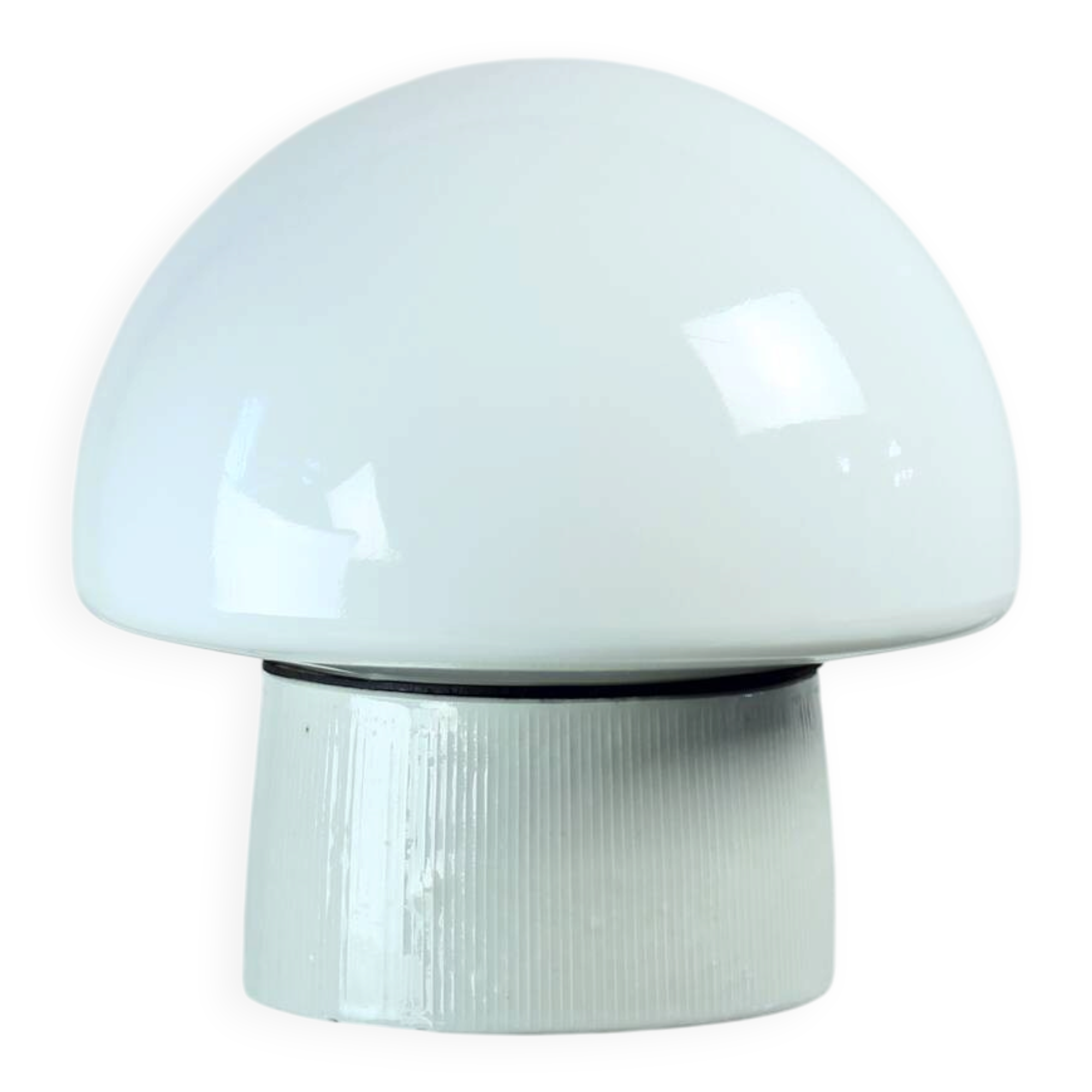 Mid Century Ceiling Or Wall Lamp In Ceramic & White Opaline Glass, Czechosl