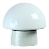 Lampe de plafond ou murale de style mid-century en céramique et verre opalin blanc, Tchécoslovaquie