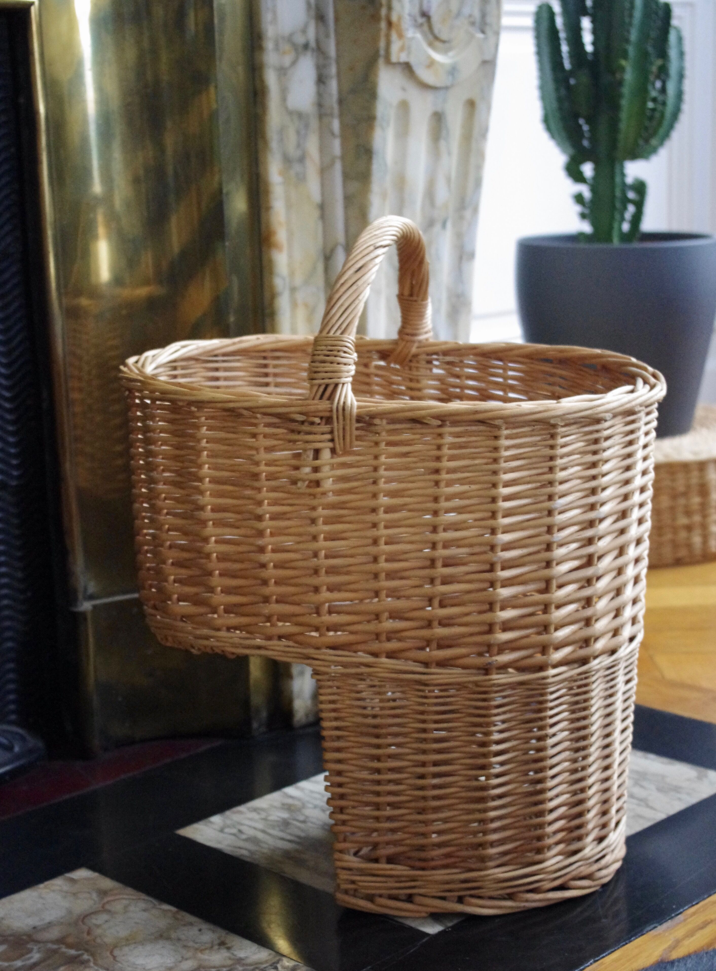 Rattan stair basket