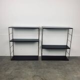 2 modular string wall shelves from the 60s, metal