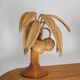 Paire de lampes «palmier» en rotin