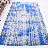5x8 Faded Blue Handmade Wool Turkish Tapis Rug, 243x148Cm