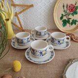 Set of 4 Villeroy & Boch cups and saucers - vintage