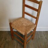 Light wooden chair and mulched seat, 50s-60s
