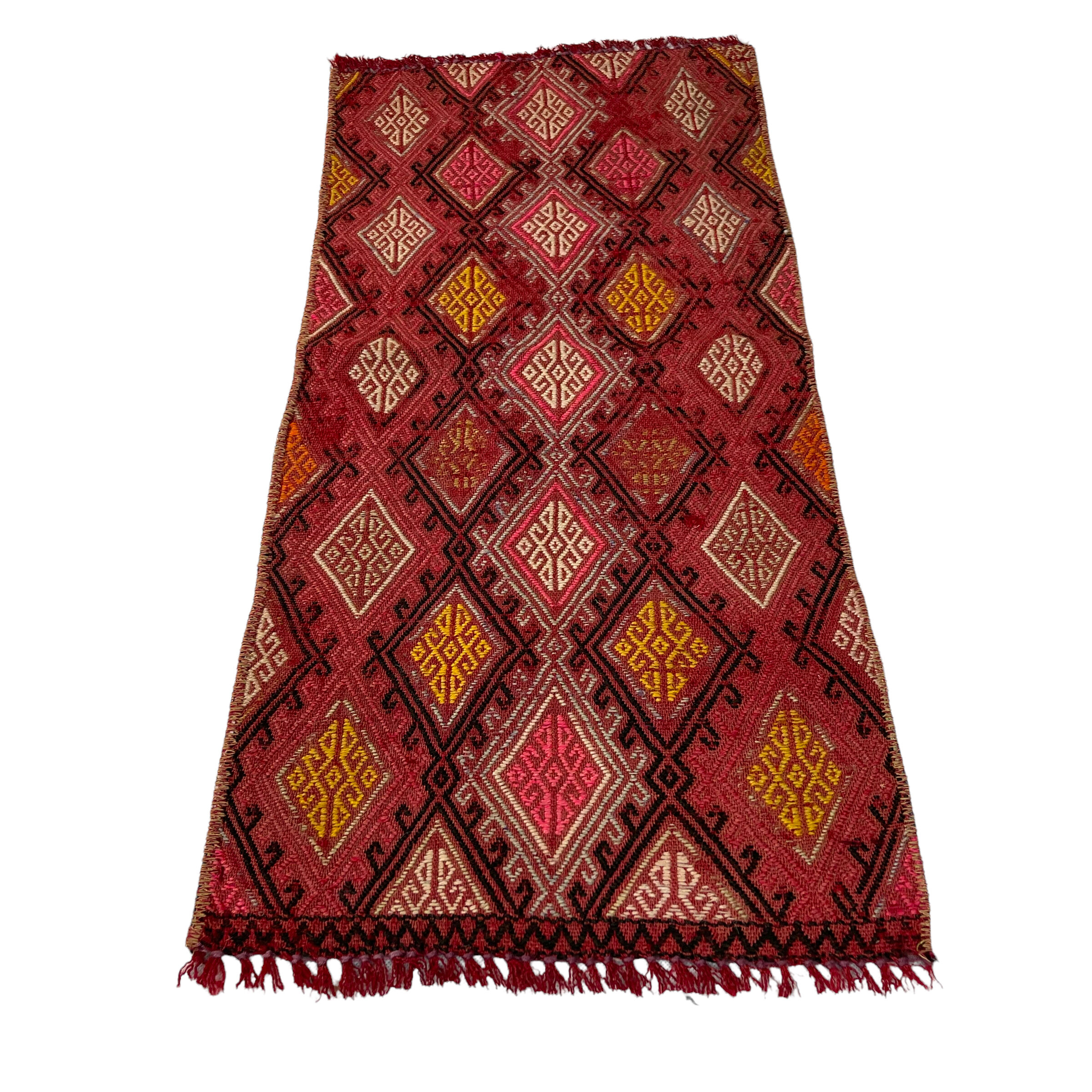 Vintage Turkish Mini Kilim Rug ,73 X 35 Cm