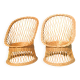 Rattan and wicker basket chairs