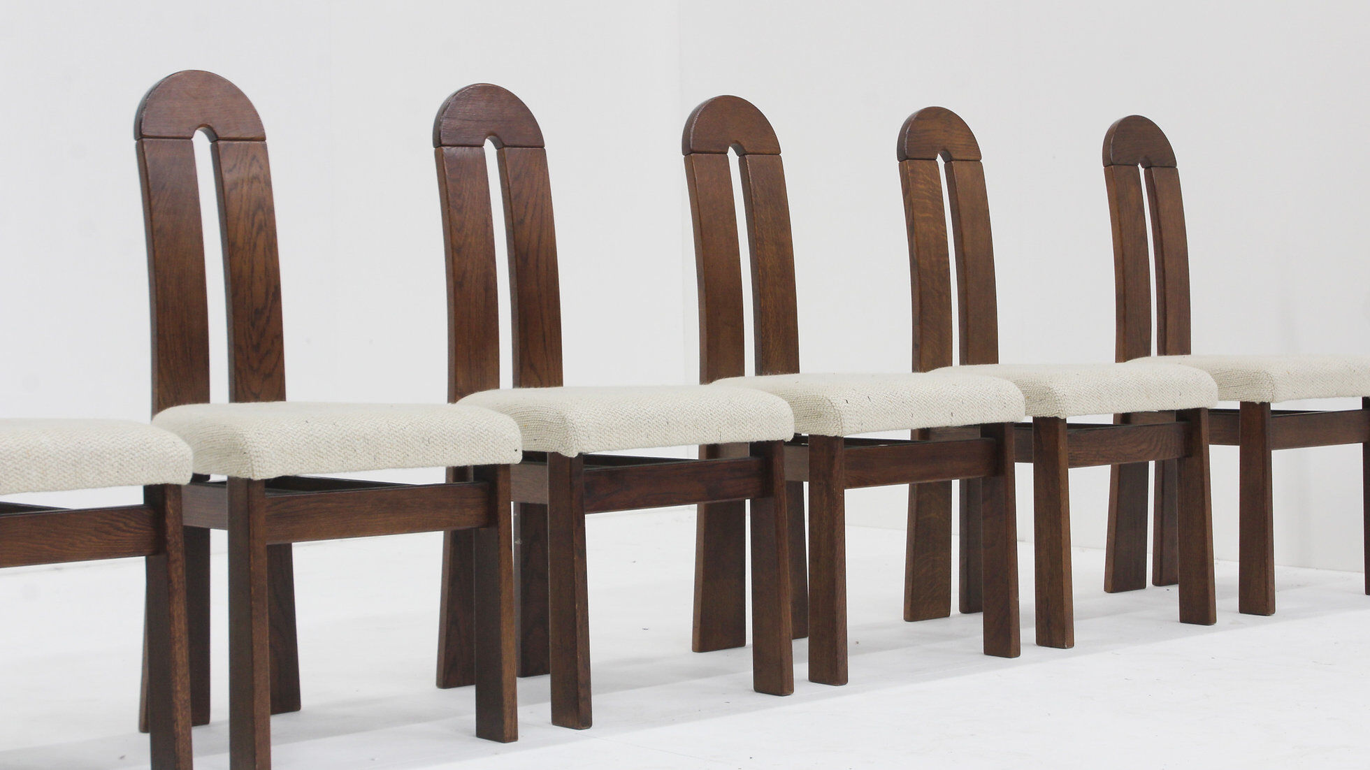 Vintage brutalist dining chairs, set of 6