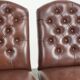 Set of 6 cognac-coloured cow leather Chesterfield dining chairs
