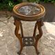 Old harness in wood with marble top