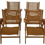 Ensemble vintage de quatre chaises pliantes Rex en contreplaqué, design Niko Kralj, 1950