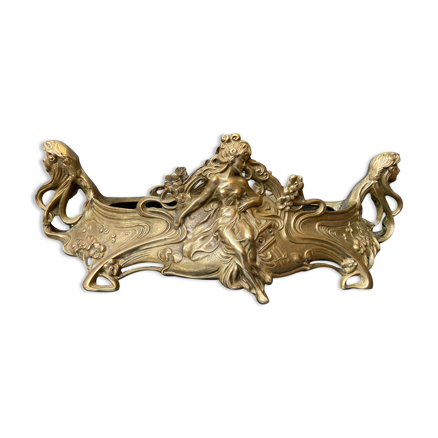 Large planter in gilded bronze Art nouvelles