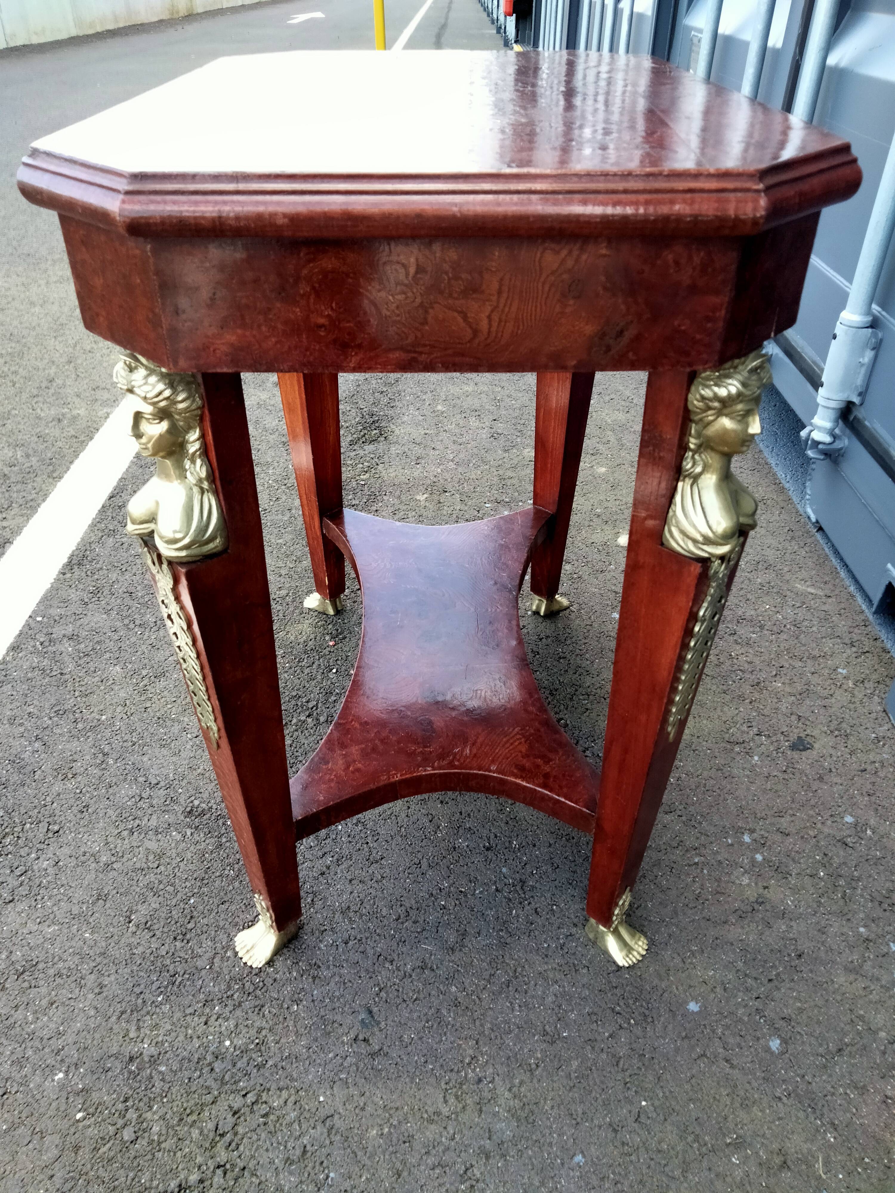 Table gueridon old decoration bronze empire