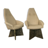 Set of 2 armchairs high back Brutalists Adrian Pearsall for Craftsman