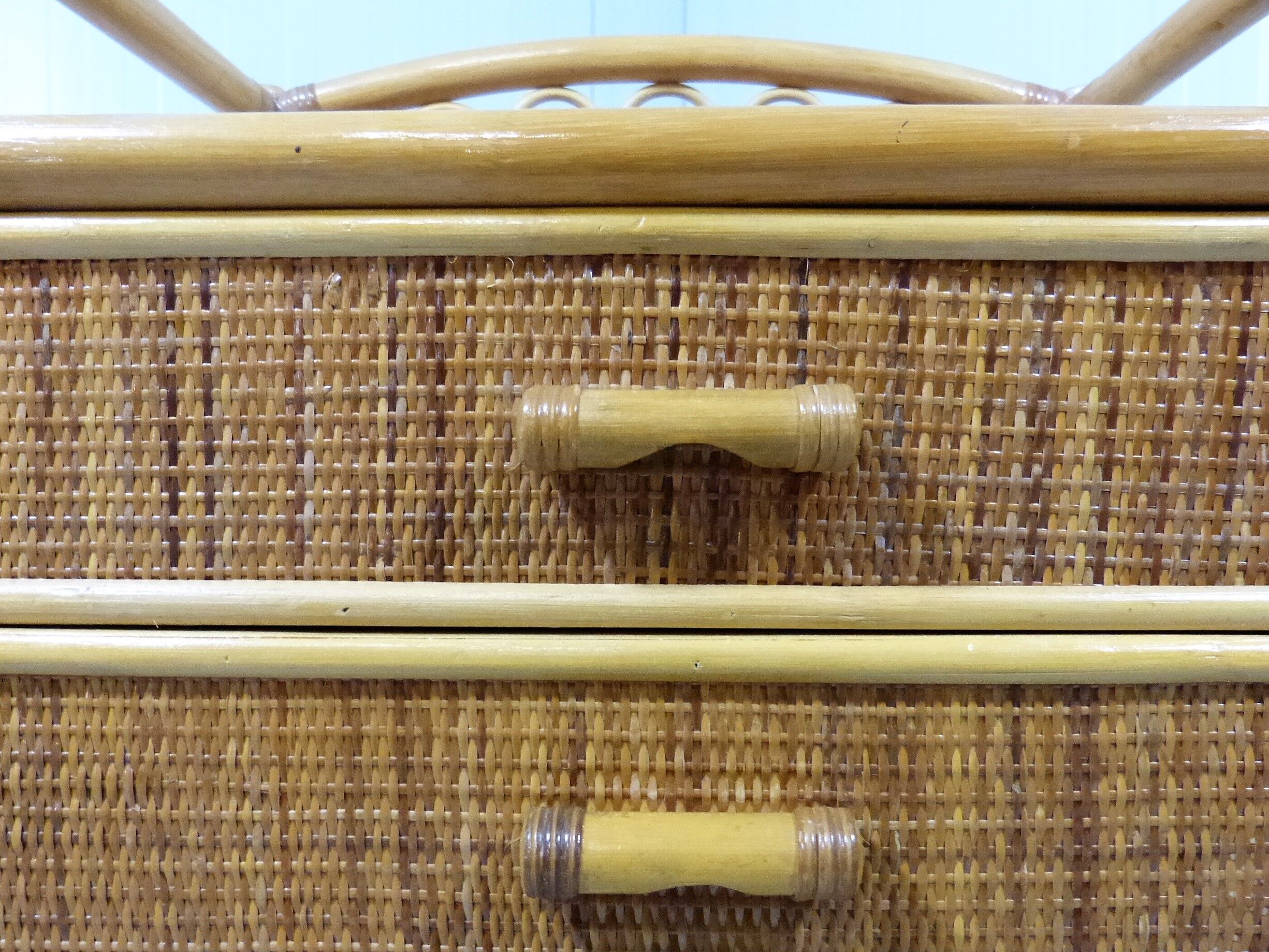 Rattan & wicker chest of drawers, 1980’s