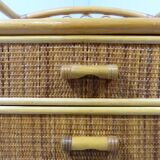 Rattan & wicker chest of drawers, 1980’s