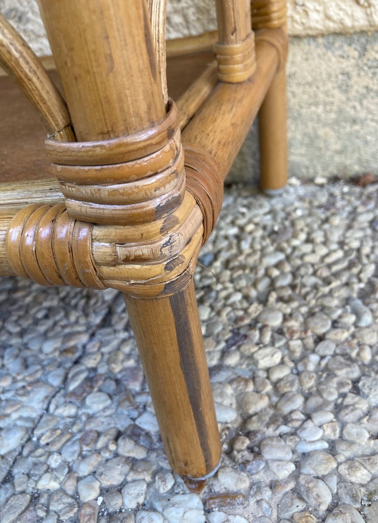 Vintage rattan shelf