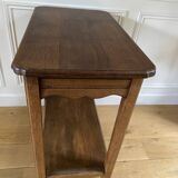 Console, Vintage side table with a drawer and a low shelf in solid wood