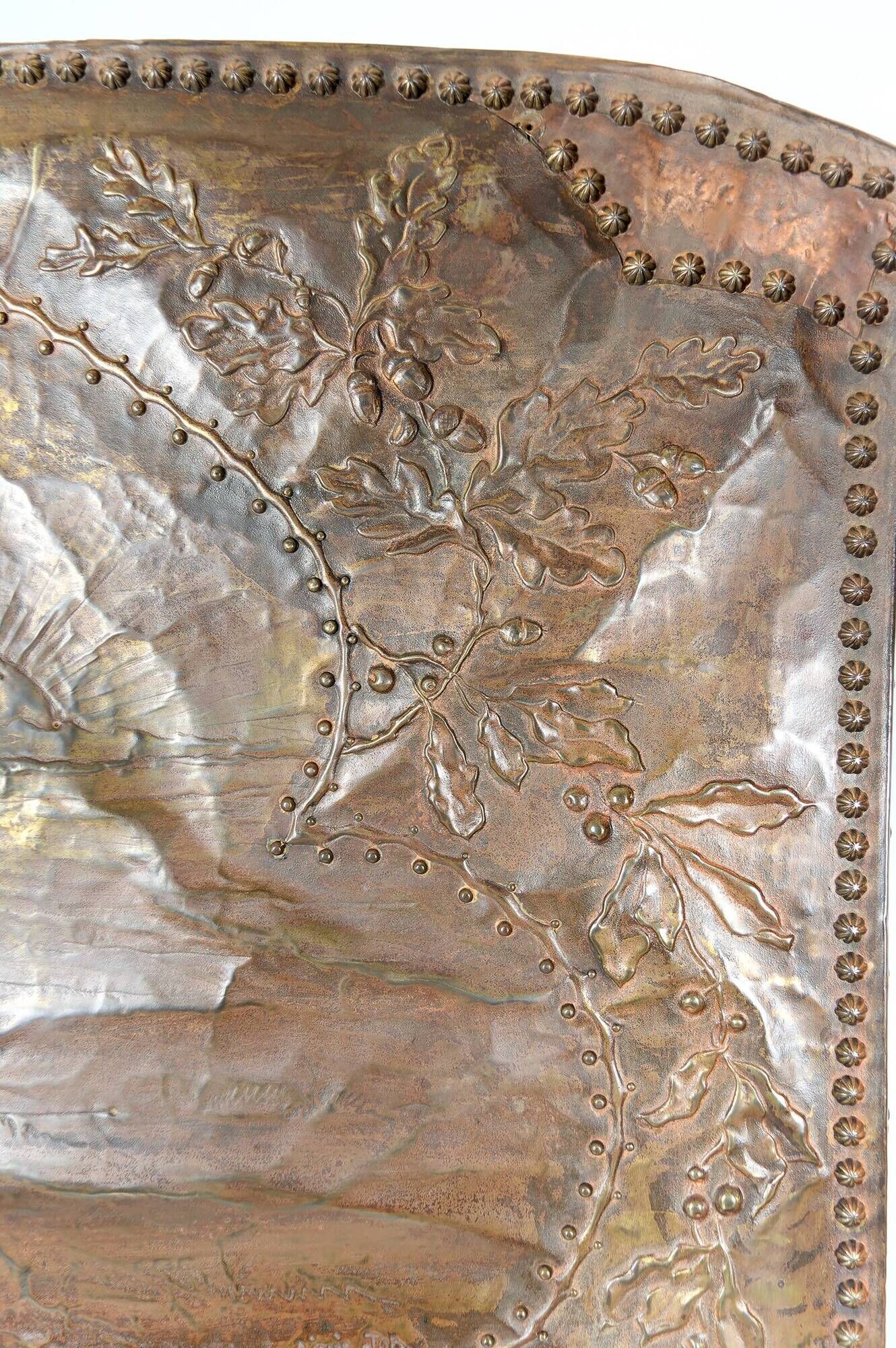Art Nouveau mirror, "The French Rooster Triumphant over the German Eagle", 1916