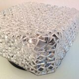 Plafonnier carré en verre pointes de diamants par RZB Leuchten, années 60-70
