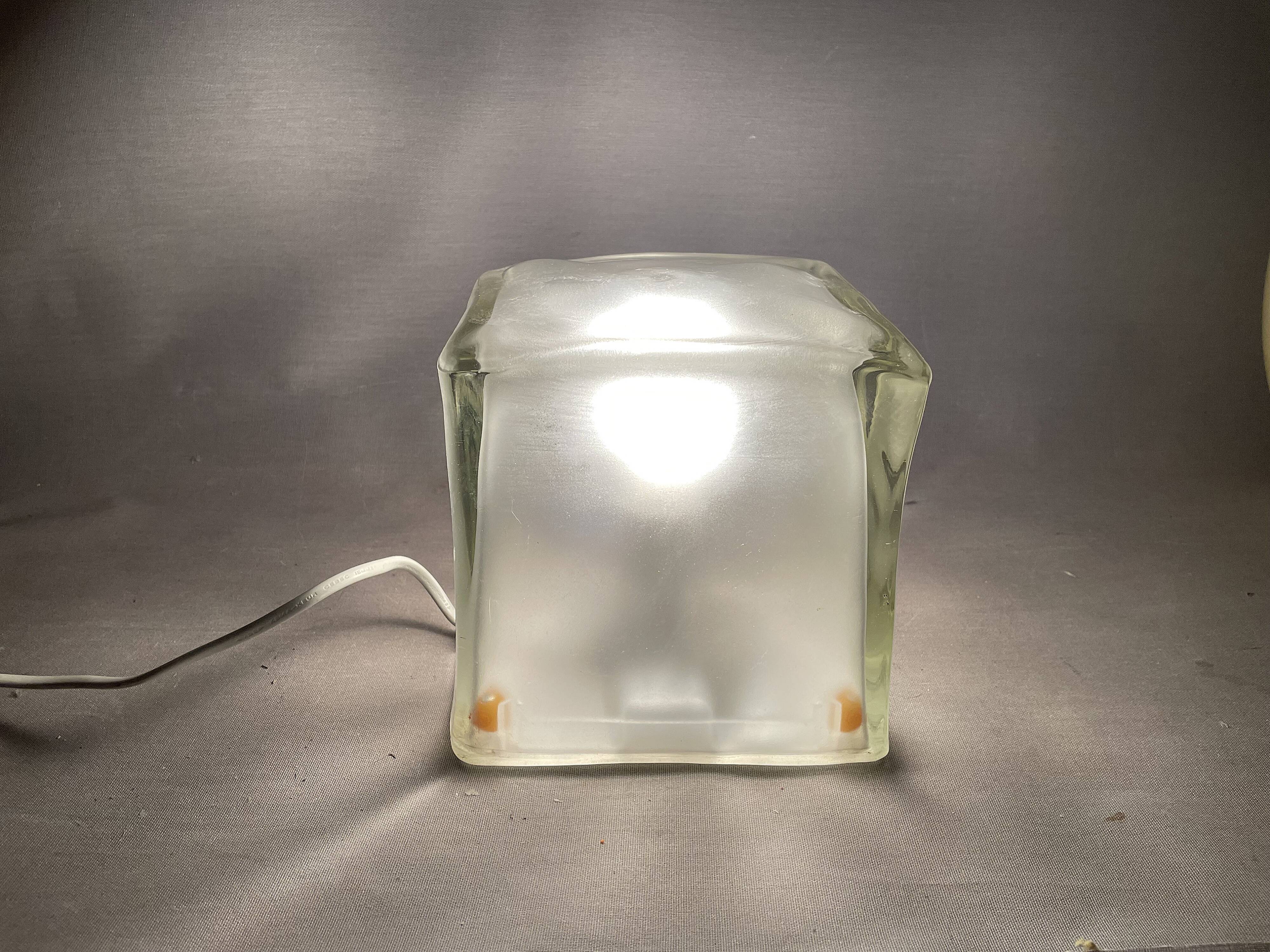 Vintage glass cube lamp iviken by ikea