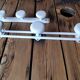 Set of 2 vintage white metal coat racks (D-0013)