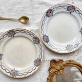 6 Small mismatched vintage plates - L'Amandinoise - Luneville