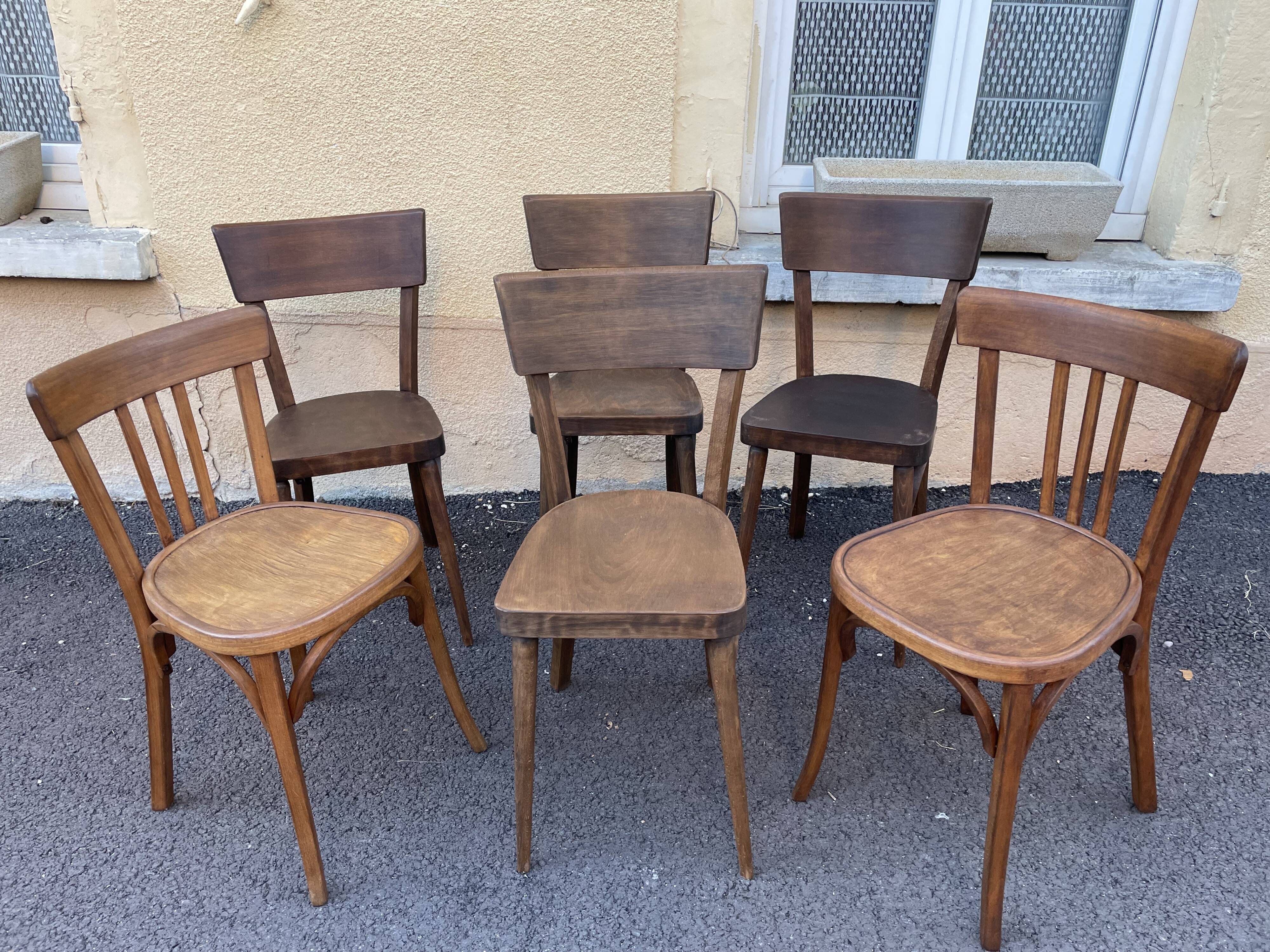Mismatched bistro chairs