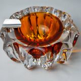Orange Sommerso ashtray by Seguso, Murano glass, Italy, 1970