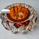 Orange Sommerso ashtray by Seguso, Murano glass, Italy, 1970