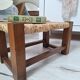 Marche pied / Tabouret en bois et paille