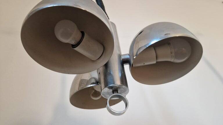 Midcentury Chrome Space Age Chandelier/Pendant Hillebrand, Germany, 1970s